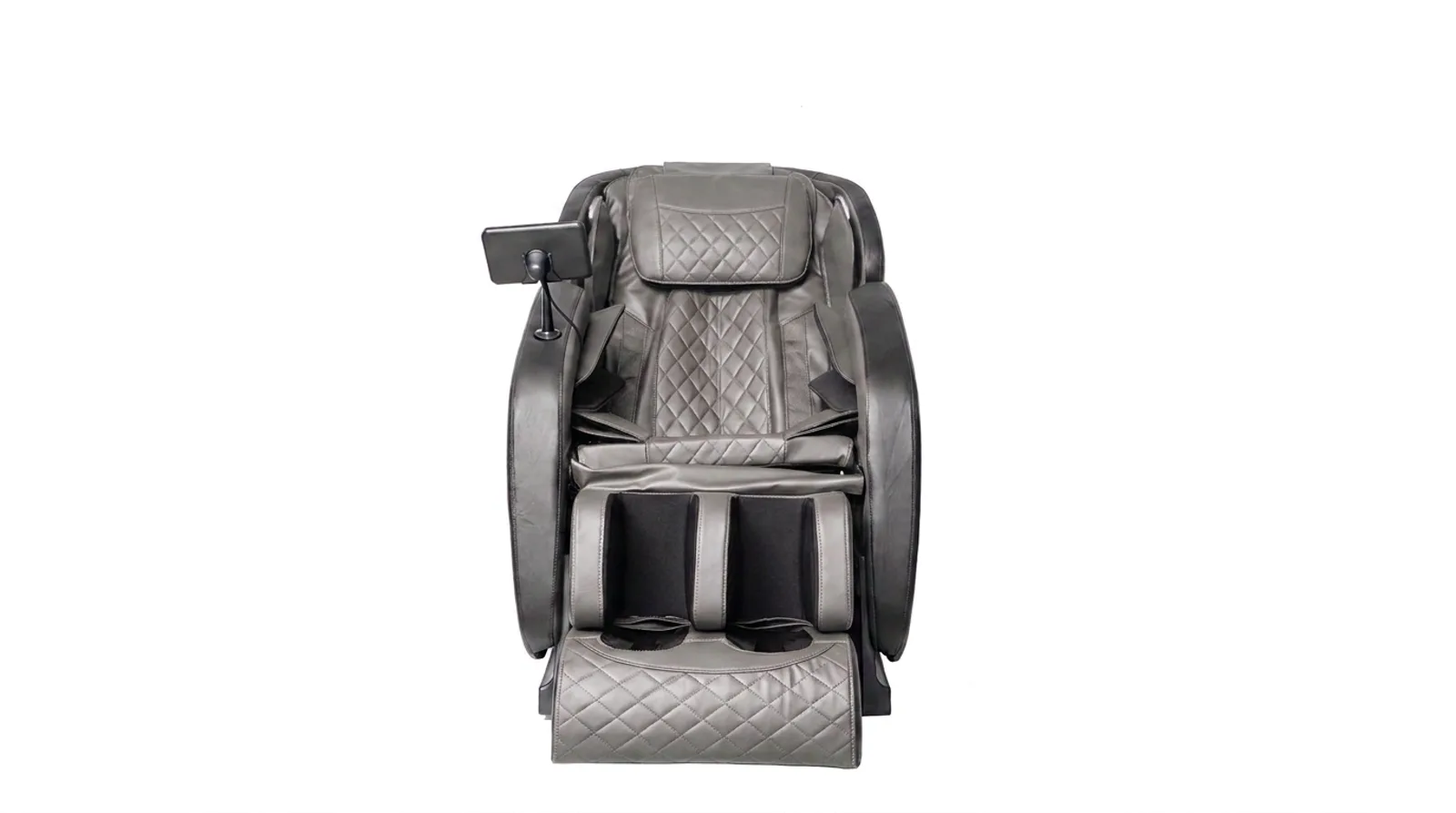 iRELAX Base Massagesessel in Grau – Frontalansicht mit gerader Kopfkissenauflage