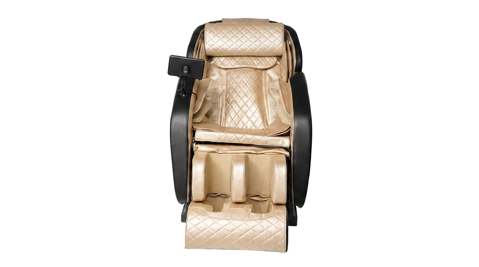 iRELAX Base Massagesessel in Beige – Frontalansicht mit gerader Kopfkissenauflage