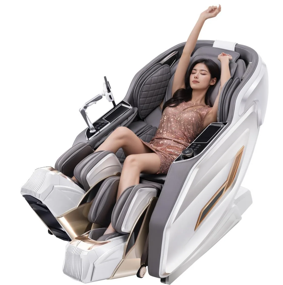 iRELAX Active Massagesessel in White – Ansicht von vorne